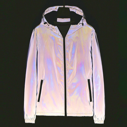 Chromashift Reflective Windbreaker – Daily Wear, Night Runs, Rides & Color-Shifting - TrendyShopy