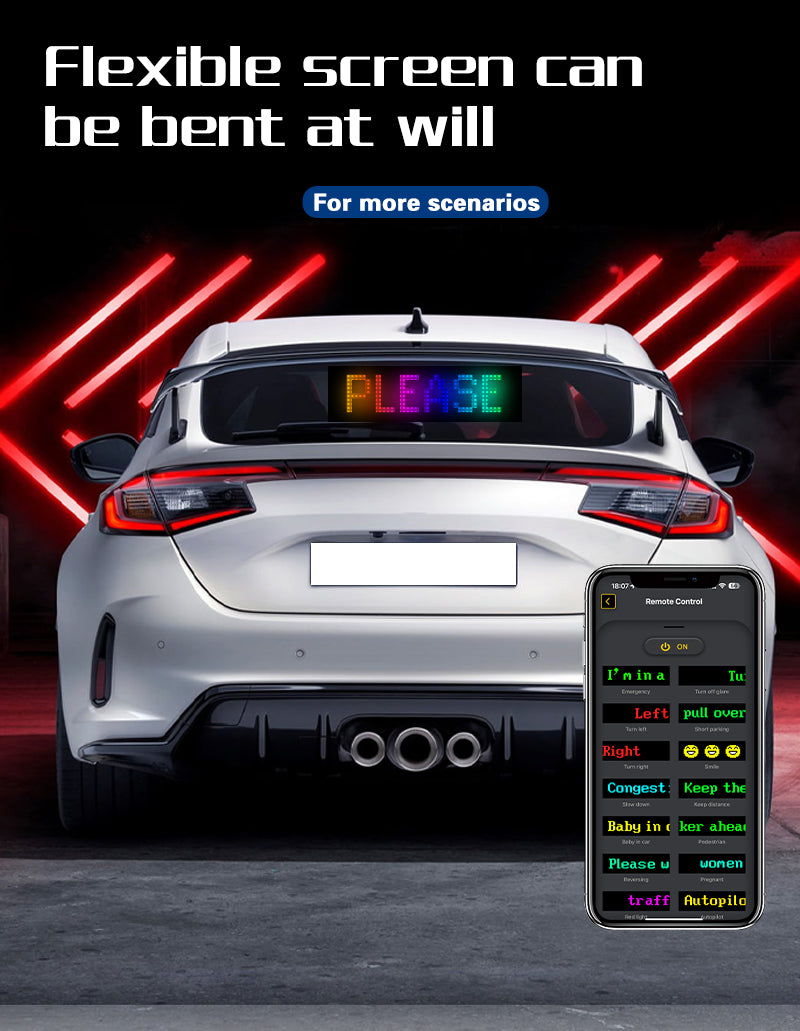 GlowPanel X – Programmable Car LED Display with Smart Remote Control - TrendyShopy