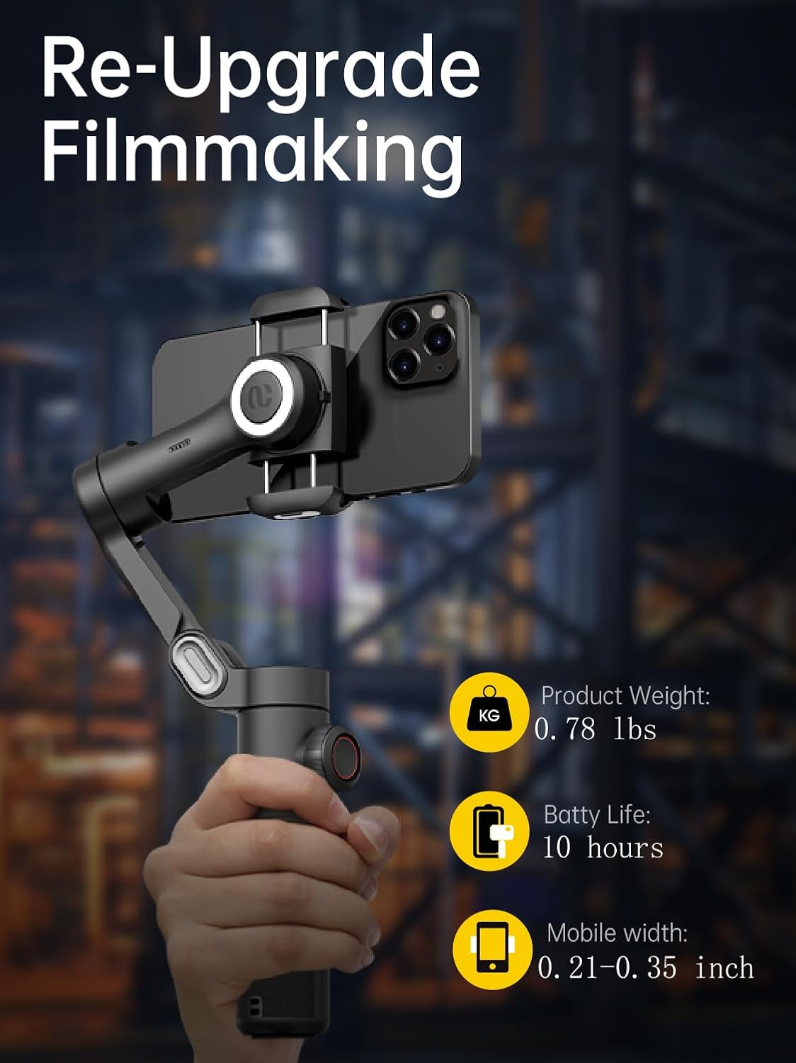 AOCHUAN Smart XE – 3-Axis Foldable Smartphone Gimbal with Gesture Control, Joystick, and AI Face Tracking - TrendyShopy