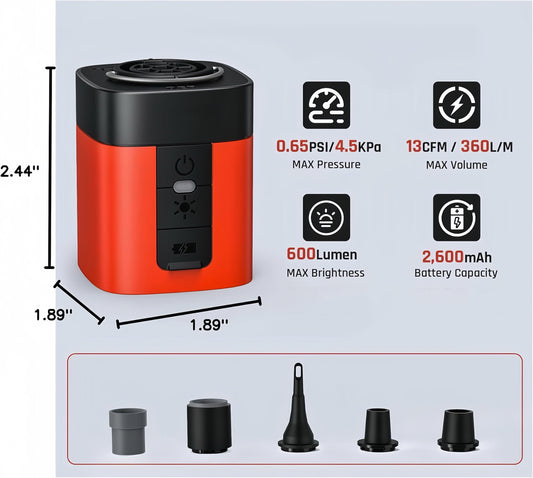 AirBurst Pro – Compact Electric Pump with Vacuum & LED Light - TrendyShopy