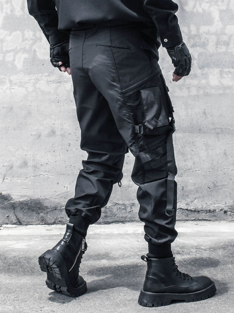 cargo dark belt design paratrooper pants - TrendyShopy