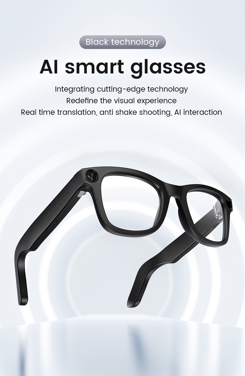 CyanVue AI Smart Glasses – 8MP Camera Glasses with Music & Call Features