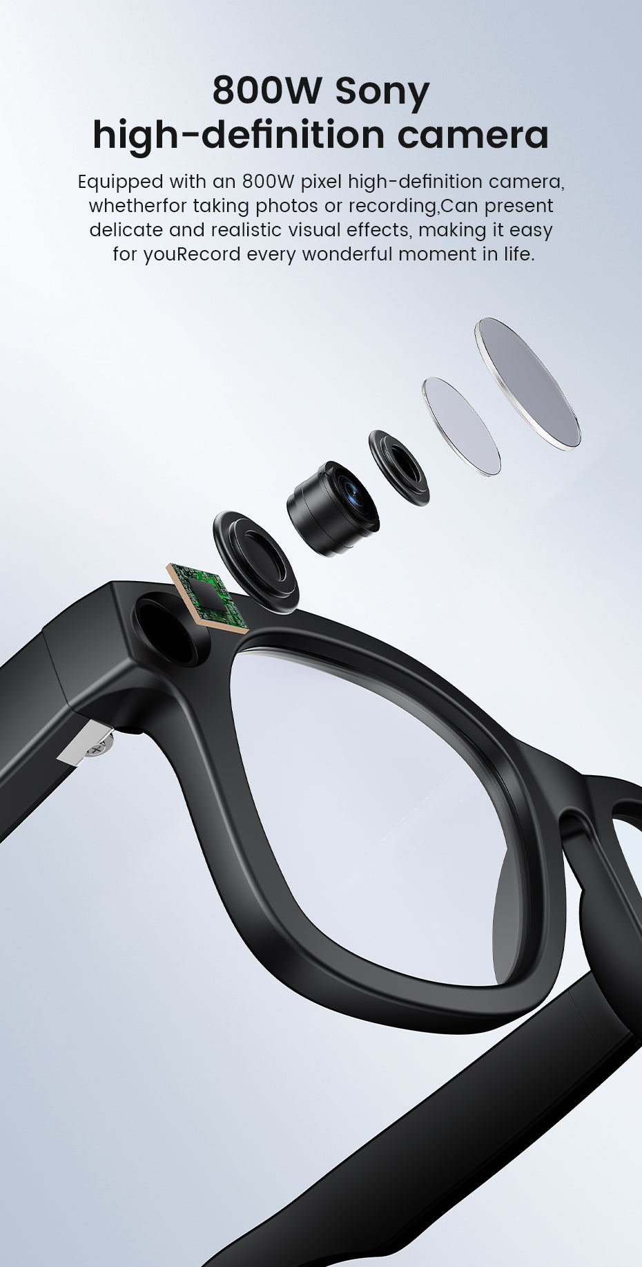 CyanVue AI Smart Glasses – 8MP Camera Glasses with Music & Call Features - TrendyShopy