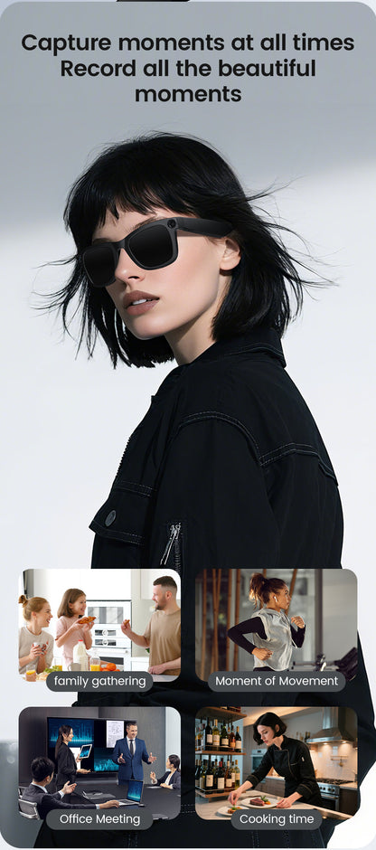 CyanVue AI Smart Glasses – 8MP Camera Glasses with Music & Call Features - TrendyShopy