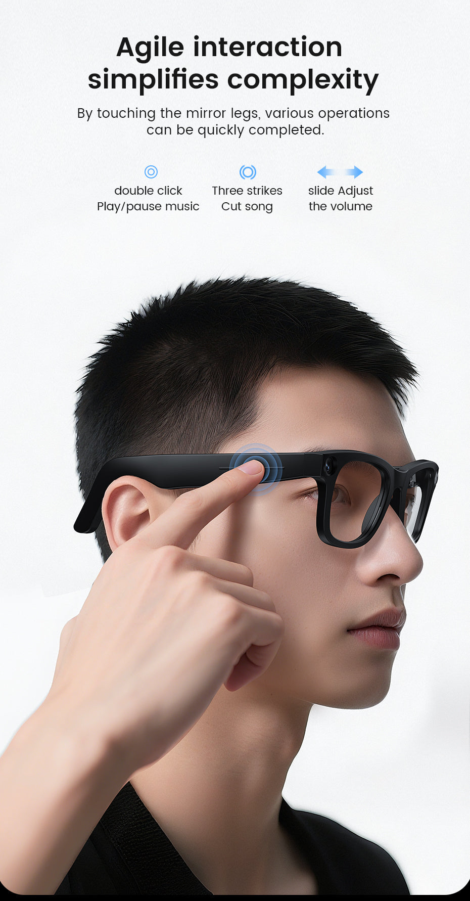 CyanVue AI Smart Glasses – 8MP Camera Glasses with Music & Call Features - TrendyShopy