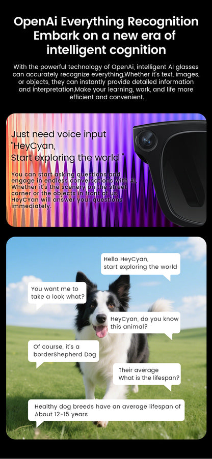 CyanVue AI Smart Glasses – 8MP Camera Glasses with Music & Call Features - TrendyShopy