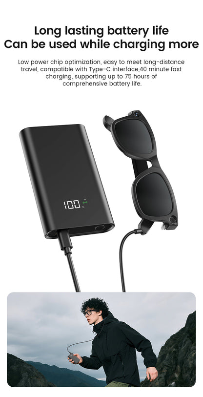 CyanVue AI Smart Glasses – 8MP Camera Glasses with Music & Call Features - TrendyShopy