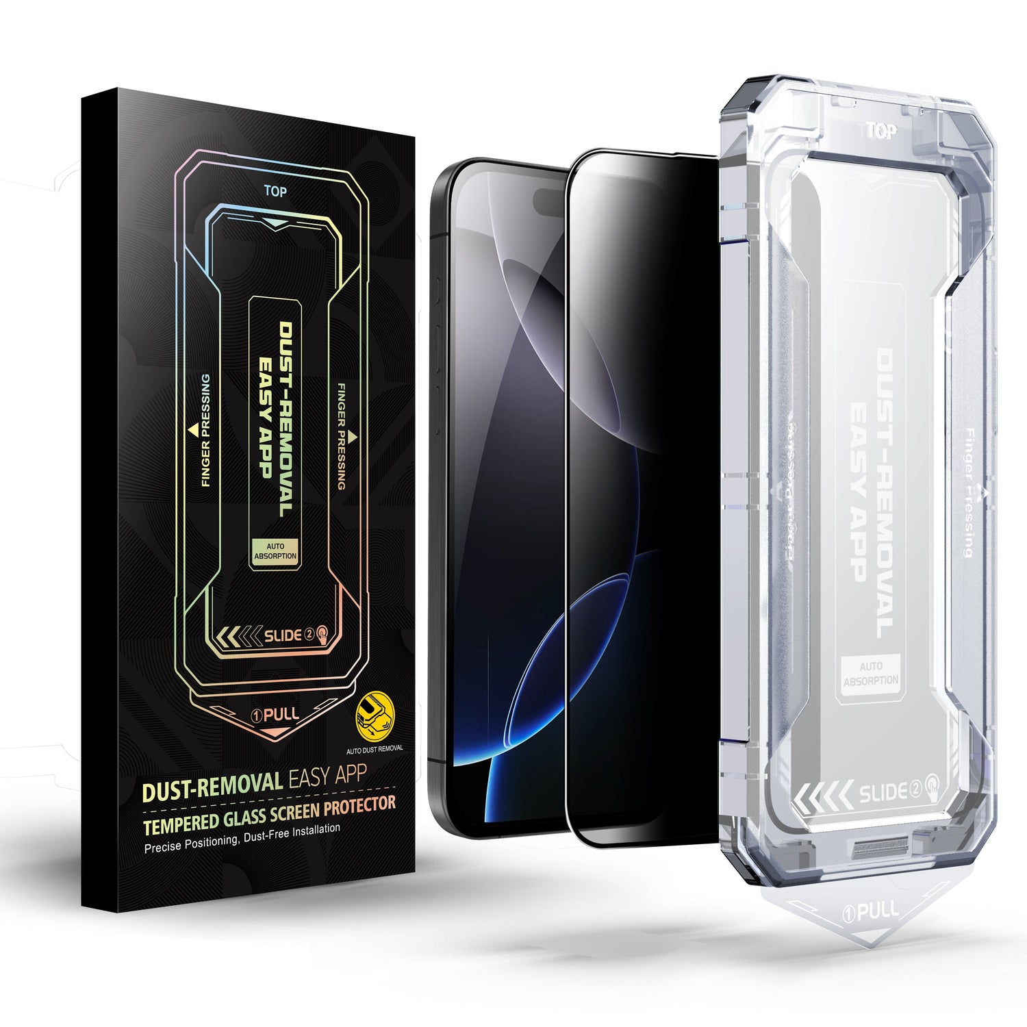 SmoothShield 2 Packs – Tempered Glass Screen Protector with Anti-Scratch Anti-Fingerprint Privacy & Auto Dust-Free Install - TrendyShopy