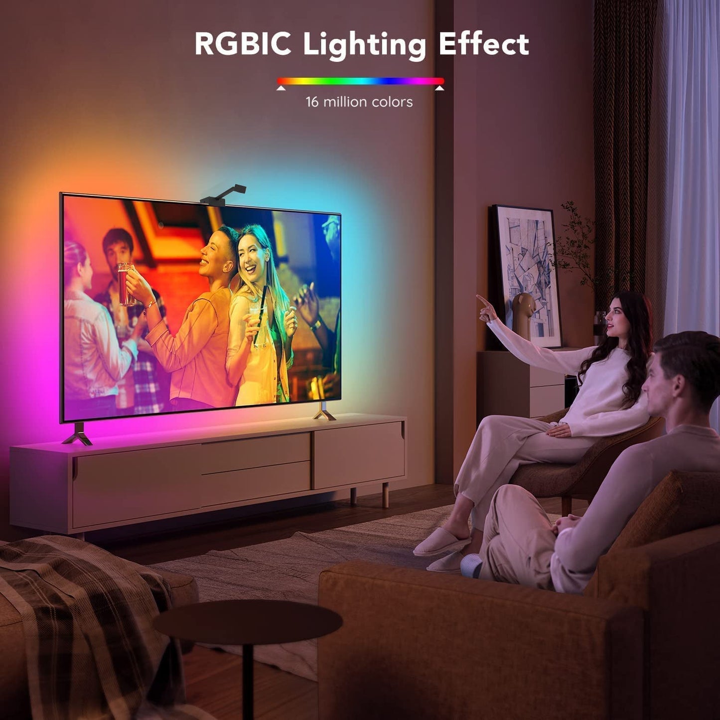 GlowSync™ HD – Smart LED TV Backlight Strip with Real-Time Screen Sync (50–65” TVs Only) - TrendyShopy
