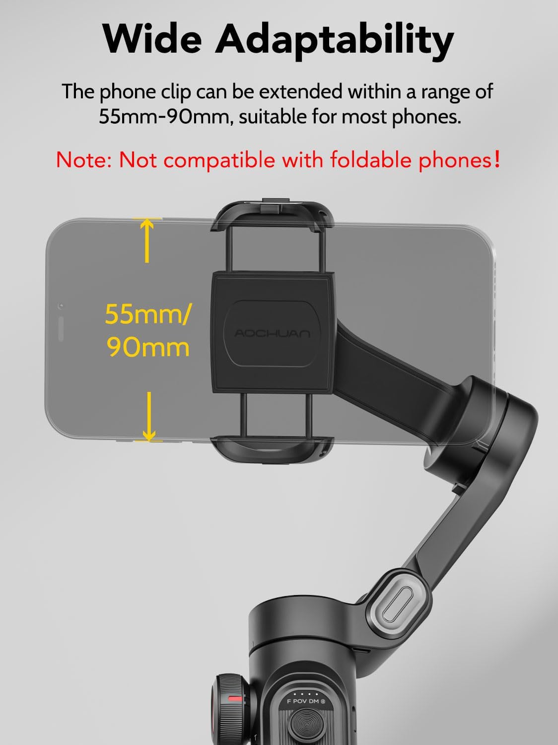 AOCHUAN Smart XE – 3-Axis Foldable Smartphone Gimbal with Gesture Control, Joystick, and AI Face Tracking - TrendyShopy