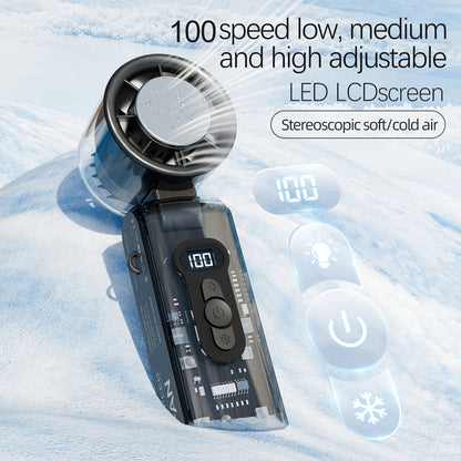 IceRush Turbo – Handheld Fan with Instant Cooling Plate & LED Light - TrendyShopy