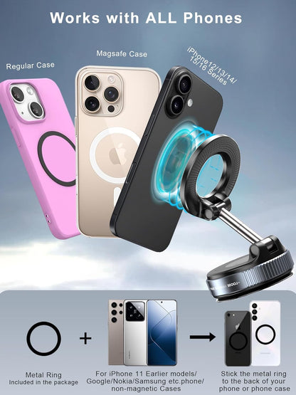 Snanlen 360° Magnetic Suction Phone Mount - The Ultimate Hands-Free Holder - TrendyShopy