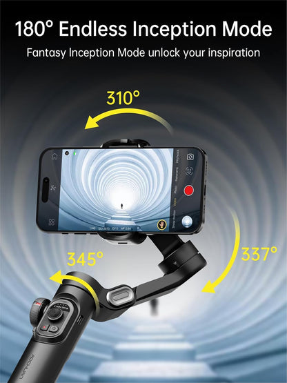 AOCHUAN Smart XE – 3-Axis Foldable Smartphone Gimbal with Gesture Control, Joystick, and AI Face Tracking - TrendyShopy
