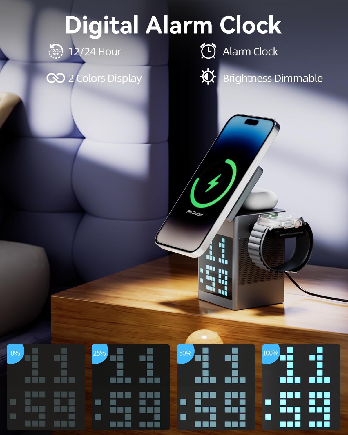 PixelCharge 3-in-1 Bluetooth Speaker & Charging Station - TrendyShopy