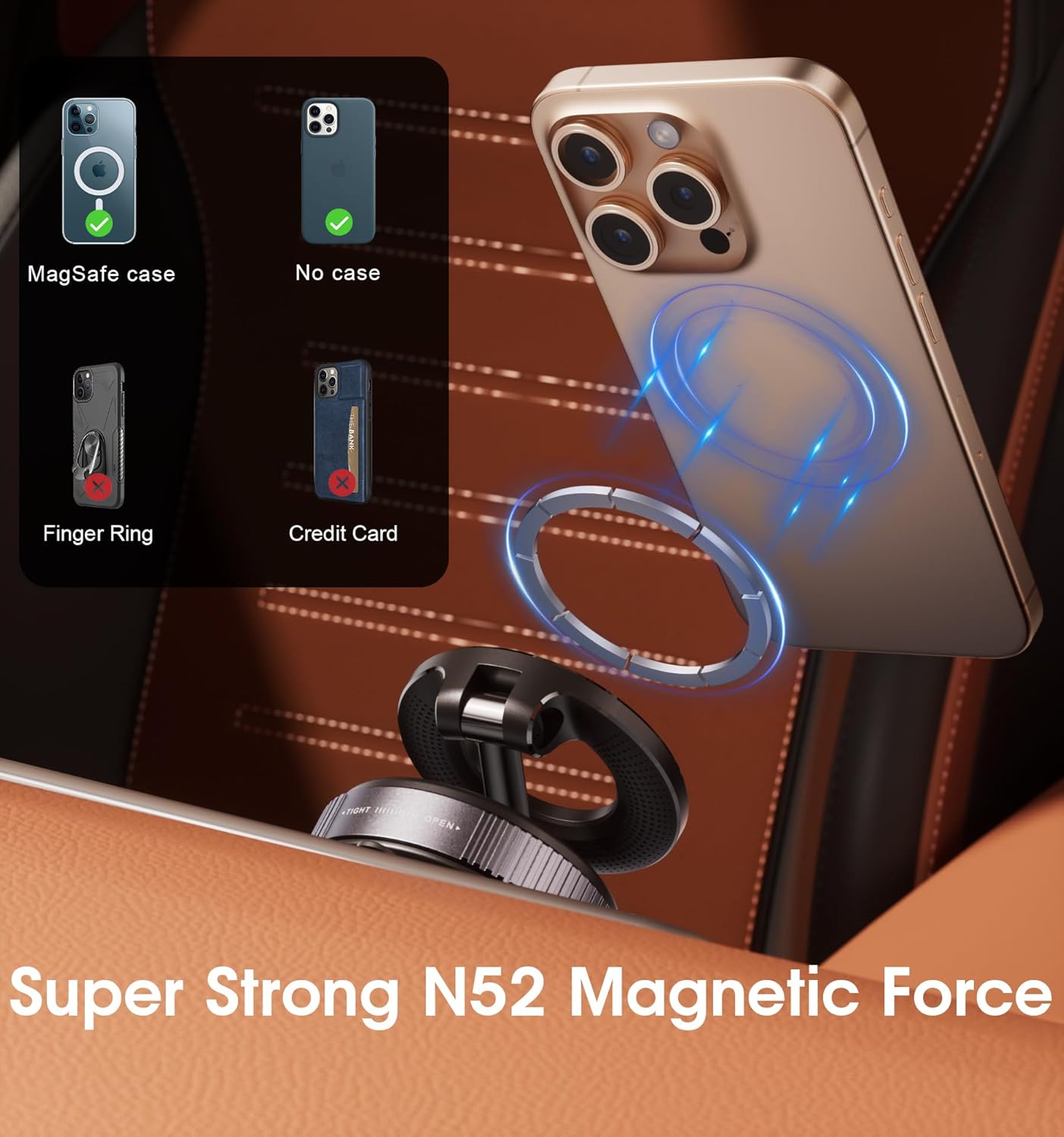 Snanlen 360° Magnetic Suction Phone Mount - The Ultimate Hands-Free Holder - TrendyShopy