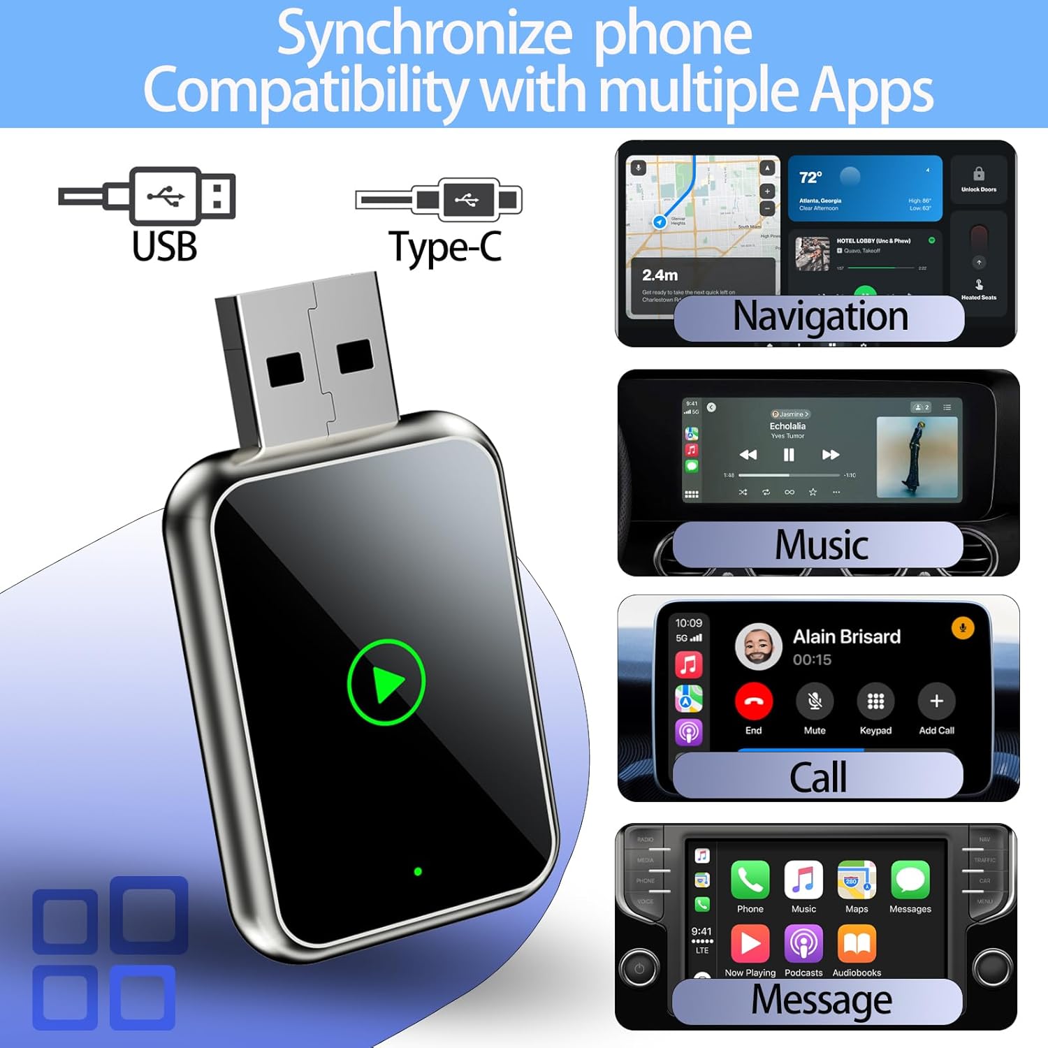 WireFree CarPlay Adapter – Wireless Freedom for CarPlay & Android Auto - TrendyShopy