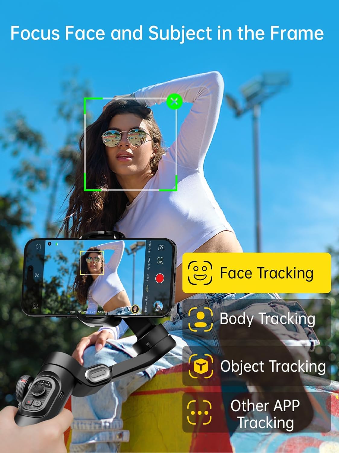 AOCHUAN Smart XE – 3-Axis Foldable Smartphone Gimbal with Gesture Control, Joystick, and AI Face Tracking - TrendyShopy