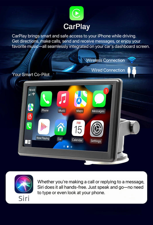 [GOLD] DriveSync 7 – Wireless CarPlay & Android Auto Screen - TrendyShopy