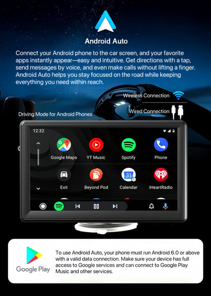 [GOLD] DriveSync 7 – Wireless CarPlay & Android Auto Screen - TrendyShopy