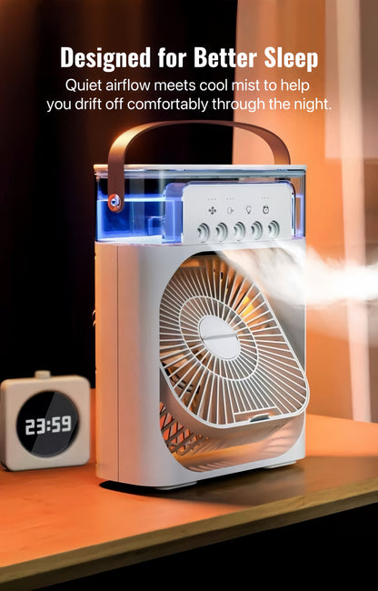 ChillBreeze Pro – Personal Cooling Fan with Adjustable Mist & Ambient Light - TrendyShopy