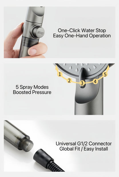 HydroBoost High Pressure 5-Mode Filtered Shower Head - TrendyShopy