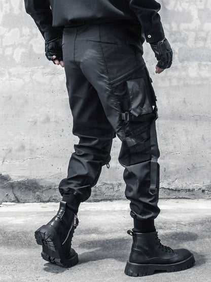 cargo dark belt design paratrooper pants - TrendyShopy