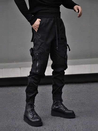 breasted pocket cargo pants, tactical pants, techwear - TrendyShopy