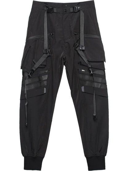 cargo dark belt design paratrooper pants - TrendyShopy