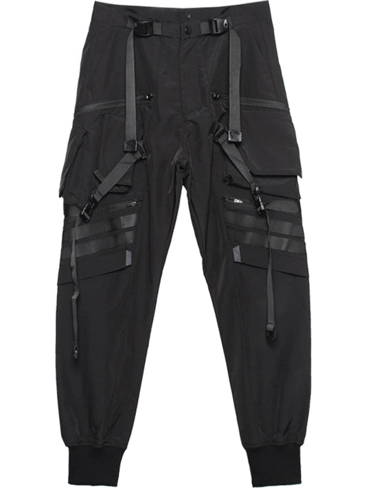 cargo dark belt design paratrooper pants - TrendyShopy