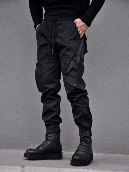 breasted pocket cargo pants, tactical pants, techwear - TrendyShopy