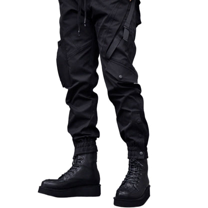 breasted pocket cargo pants, tactical pants, techwear - TrendyShopy