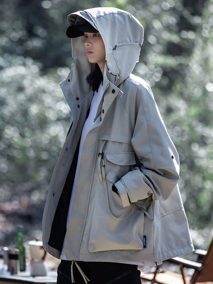 AOGZ jacket style men's and women's loose jacket multi-pocket luxury American couple outdoor functional cargo jacket - TrendyShopy