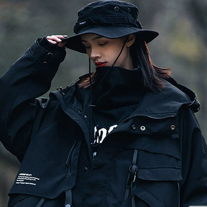 AOGZ jacket style men's and women's loose jacket multi-pocket luxury American couple outdoor functional cargo jacket - TrendyShopy