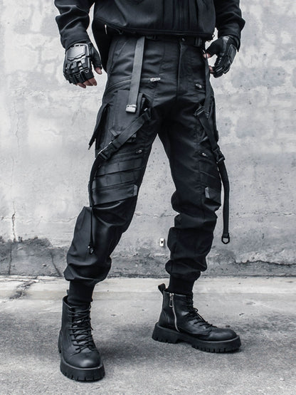 cargo dark belt design paratrooper pants - TrendyShopy