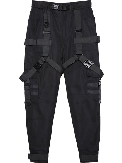 hardcore cargo pants. men's dark functional wind tactical paratrooper pants - TrendyShopy