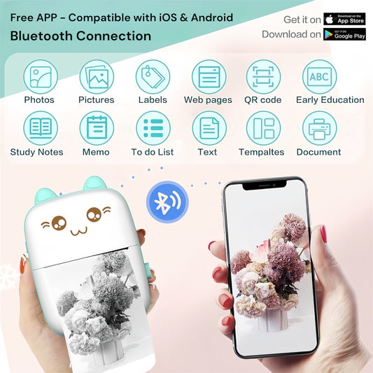 Mini Bluetooth Thermal Printer – Fun & Easy Wireless Printing - TrendyShopy