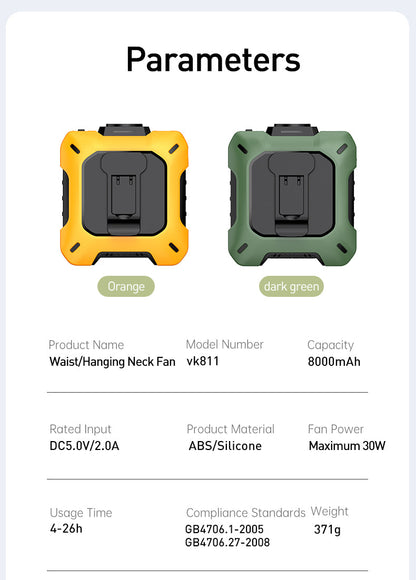 CoolBelt Pro – Wearable Waist Fan & Power Bank with Desktop Stand - TrendyShopy