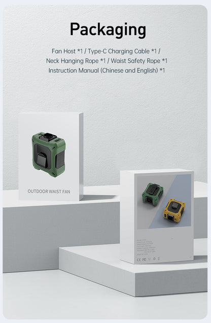 CoolBelt Pro – Wearable Waist Fan & Power Bank with Desktop Stand - TrendyShopy